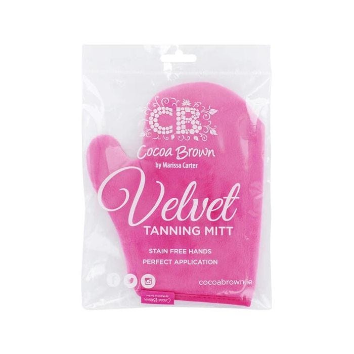 Cocoa Brown Pink Velvet Tanning Mitt